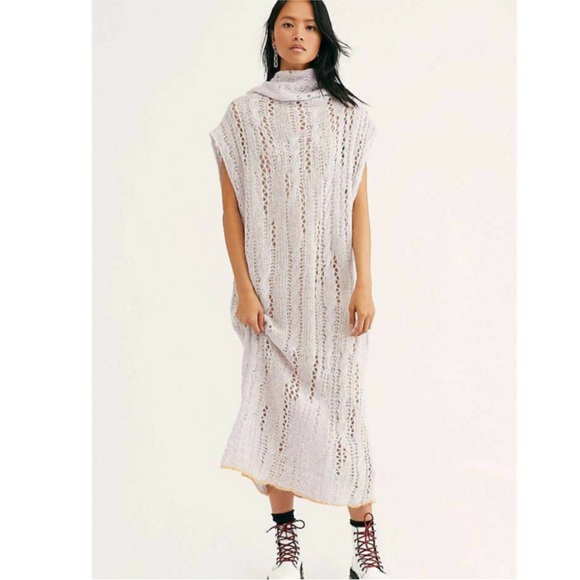 NEW Free People Pirouette Cowl Neck Alpaca Blend Tunic Sweater dress maxi M/L - Picture 1 of 8